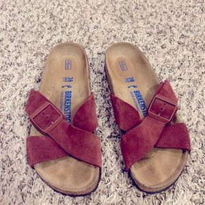 Pre-owned Birkenstock Siena Chocolate Suede Leather Soft footbed Sandal Women’s